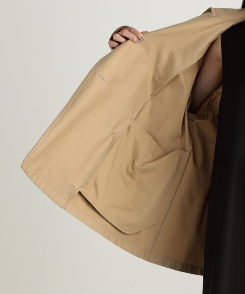 EDITION(エディション)の「コットン ミリタリーコート(ミリタリージャケット・レディース・ブラック/ベージュ・34/36)」の9枚目の写真