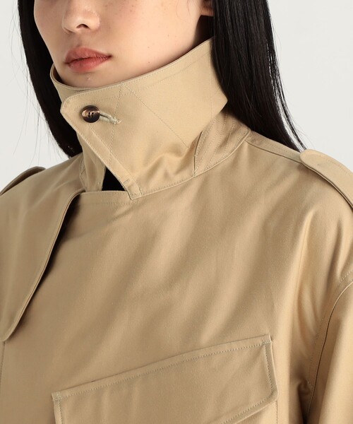 EDITION(エディション)の「コットン ミリタリーコート(ミリタリージャケット・レディース・ブラック/ベージュ・34/36)」の12枚目の写真