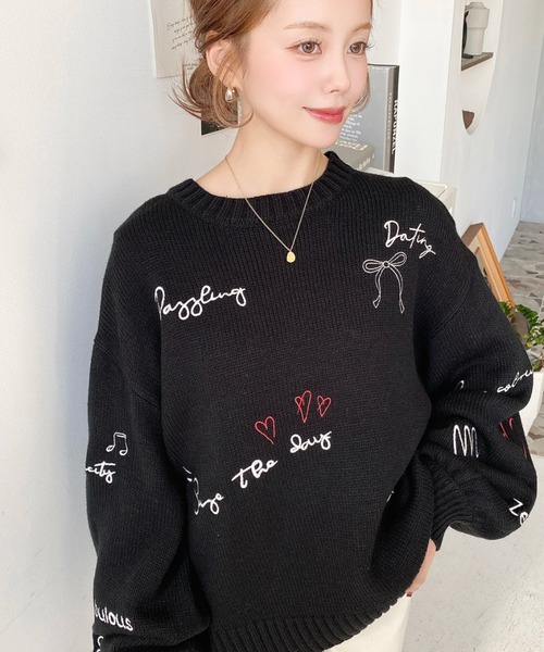 PING 長袖　刺繍　プルオーバー　ニット　セーター PING ニット セーター 「PING APPAREL」10カラークルーネックニット