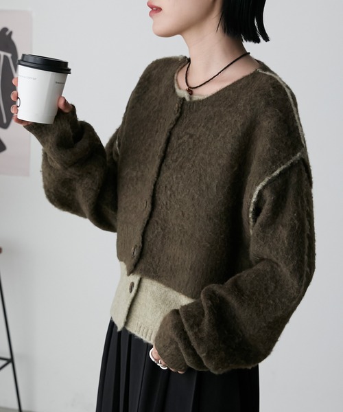 新品　タグ付き　3Dレイヤードニットカーディガン FREAK'S STORE ニット セーター 限定展開 レイヤード ボタン