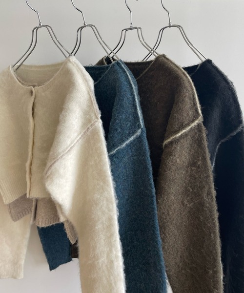 ミックス起毛カーディガン ミックスシャギーニットカーディガン｜J'aDoRe JUN ONLINE