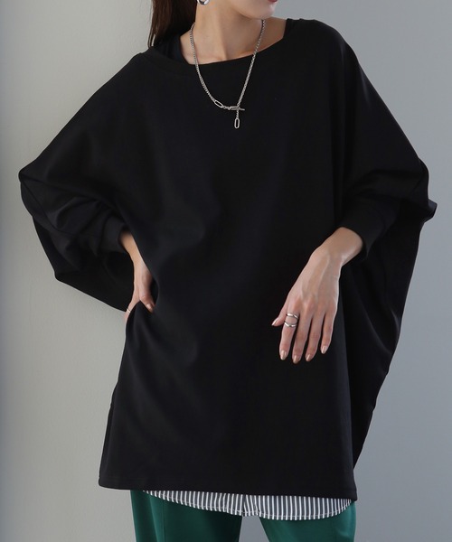 HUG.U(ハグユー)の「『本気の体型カバー』ロンT(Tシャツ/カットソー・レディース・ブラック/カーキ/チョコ/スモークピンク・FREE)」の20枚目の写真