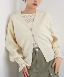 VIS | 【アンチピリング/洗える】Vネックホックデザインカーディガン(カーディガン/ボレロ)