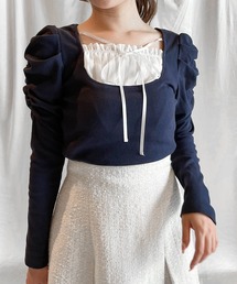 NOMAE | 【長袖で再登場!!】フリルレイヤード長袖トップス(Tシャツ/カットソー)