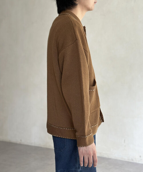 CPCM（シーピーシーエム）の「ハンドステッチ襟付きカーディガン