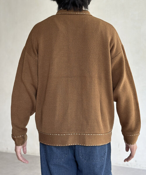 CPCM（シーピーシーエム）の「ハンドステッチ襟付きカーディガン