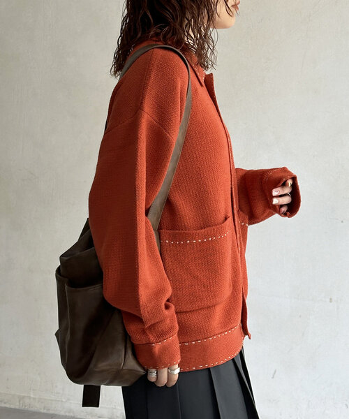 t*o様 〈完売品〉CPCM ハンドステッチ襟付きカーディガン ハンドステッチ襟付きカーディガン | CPCM(シーピーシーエム