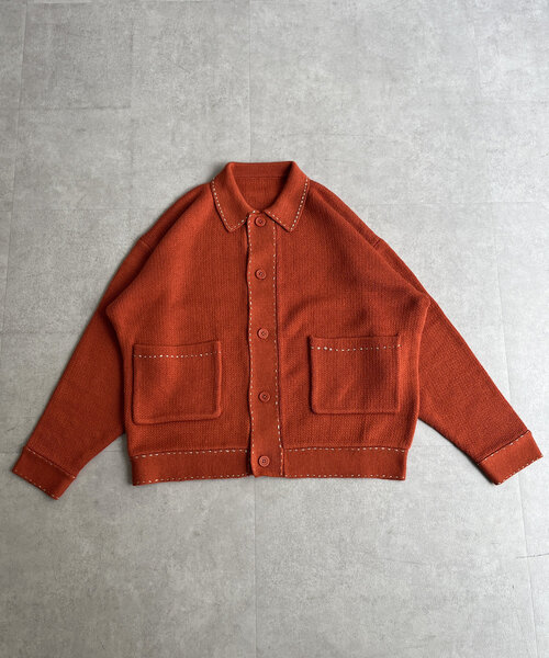 CPCM（シーピーシーエム）の「ハンドステッチ襟付きカーディガン