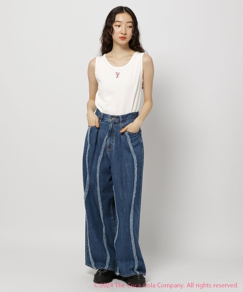 niko and...（ニコアンド）の「【Coca-Cola(コカ･コーラ)】コレクション 刺繍リブタンクトップ（タンクトップ・レディース・チャコール/ホワイト・FREE）」の3枚目の写真