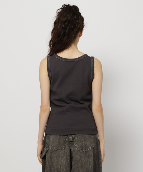 niko and...（ニコアンド）の「【Coca-Cola(コカ･コーラ)】コレクション 刺繍リブタンクトップ（タンクトップ・レディース・チャコール/ホワイト・FREE）」の8枚目の写真