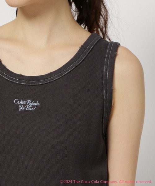 niko and...（ニコアンド）の「【Coca-Cola(コカ･コーラ)】コレクション 刺繍リブタンクトップ（タンクトップ・レディース・チャコール/ホワイト・FREE）」の11枚目の写真