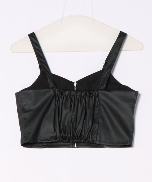 ドレープアシメタイビスチェ　ブラック GORGE（ゴージ）の「合皮ZIPビスチェ（ベスト）」 - WEAR