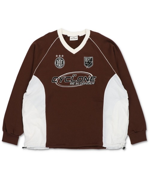 SPINNS（スピンズ）の「ストリート＆グランジ/ゲームシャツデザインスウェット（スウェット・メンズ・ブラック/ネイビー/オフホワイト/ブラウン・ONESIZE）」の4枚目の写真