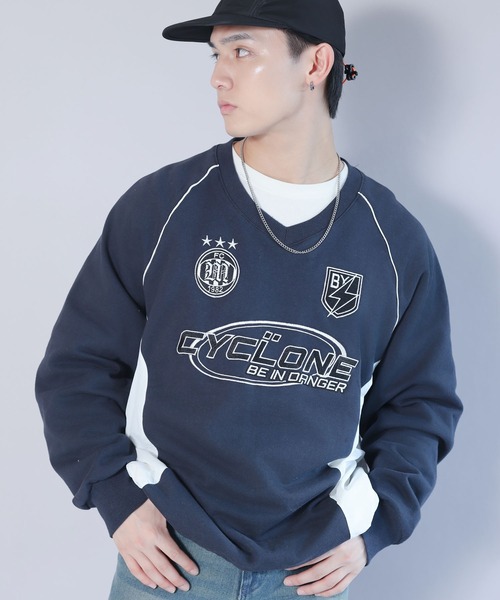 SPINNS（スピンズ）の「ストリート＆グランジ/ゲームシャツデザインスウェット（スウェット・メンズ・ブラック/ネイビー/オフホワイト/ブラウン・ONESIZE）」の15枚目の写真