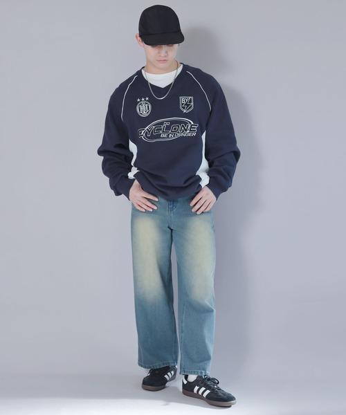 SPINNS（スピンズ）の「ストリート＆グランジ/ゲームシャツデザインスウェット（スウェット・メンズ・ブラック/ネイビー/オフホワイト/ブラウン・ONESIZE）」の21枚目の写真