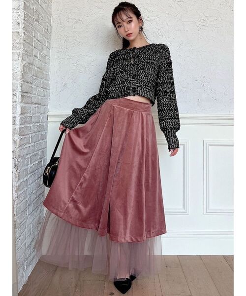 RESEXXY(リゼクシー)の「ベロアチュールロングスカート(スカート・レディース・チャコールグレー/ブラック/ピンク・FREE)」の17枚目の写真