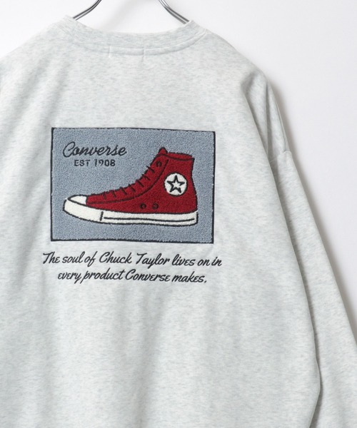 CONVERSE(コンバース)の「CONVERSE/コンバース 裏起毛 フロント バックサガラ刺繍 オーバーサイズ スウェット レディース メンズ トレーナー(スウェット・レディース・スミクロ/グレー系その他2/グレイッシュベージュ/ブラック/グレー系その他/ブラック系その他2/アッシュグレー/ブラック系その他/オフホワイト/グレイッシュブルー/グレー系その他3/ホワイト系その他/ブラック系その他3・M/L/LL)」の10枚目の写真