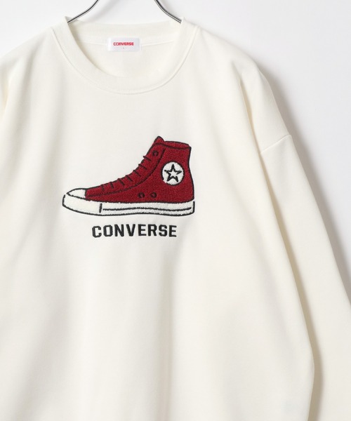 CONVERSE(コンバース)の「CONVERSE/コンバース 裏起毛 フロント バックサガラ刺繍 オーバーサイズ スウェット レディース メンズ トレーナー(スウェット・レディース・スミクロ/グレー系その他2/グレイッシュベージュ/ブラック/グレー系その他/ブラック系その他2/アッシュグレー/ブラック系その他/オフホワイト/グレイッシュブルー/グレー系その他3/ホワイト系その他/ブラック系その他3・M/L/LL)」の2枚目の写真