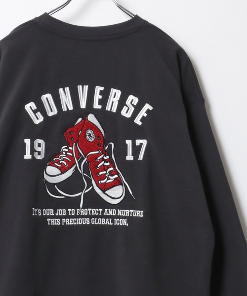 CONVERSE(コンバース)の「CONVERSE/コンバース 裏起毛 フロント バックサガラ刺繍 オーバーサイズ スウェット レディース メンズ トレーナー(スウェット・レディース・スミクロ/グレー系その他2/グレイッシュベージュ/ブラック/グレー系その他/ブラック系その他2/アッシュグレー/ブラック系その他/オフホワイト/グレイッシュブルー/グレー系その他3/ホワイト系その他/ブラック系その他3・M/L/LL)」の6枚目の写真