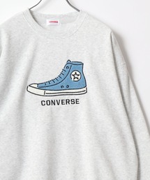 CONVERSE/コンバース 裏起毛 フロント バックサガラ刺繍 オーバーサイズ スウェット レディース メンズ トレーナー