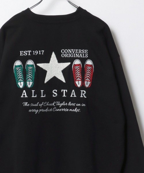 CONVERSE(コンバース)の「CONVERSE/コンバース 裏起毛 フロント バックサガラ刺繍 オーバーサイズ スウェット レディース メンズ トレーナー(スウェット・レディース・スミクロ/グレー系その他2/グレイッシュベージュ/ブラック/グレー系その他/ブラック系その他2/アッシュグレー/ブラック系その他/オフホワイト/グレイッシュブルー/グレー系その他3/ホワイト系その他/ブラック系その他3・M/L/LL)」の4枚目の写真