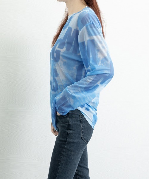 Miniministore(ミニミニストア)の「シアートップス 長袖レディースカットソー(Tシャツ/カットソー・レディース・イエロー×グリーン/ブルー・FREE)」の13枚目の写真