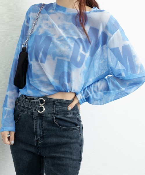 Miniministore(ミニミニストア)の「シアートップス 長袖レディースカットソー(Tシャツ/カットソー・レディース・イエロー×グリーン/ブルー・FREE)」の15枚目の写真