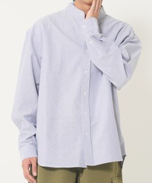 オックス長袖バンドカラーシャツ(M1)