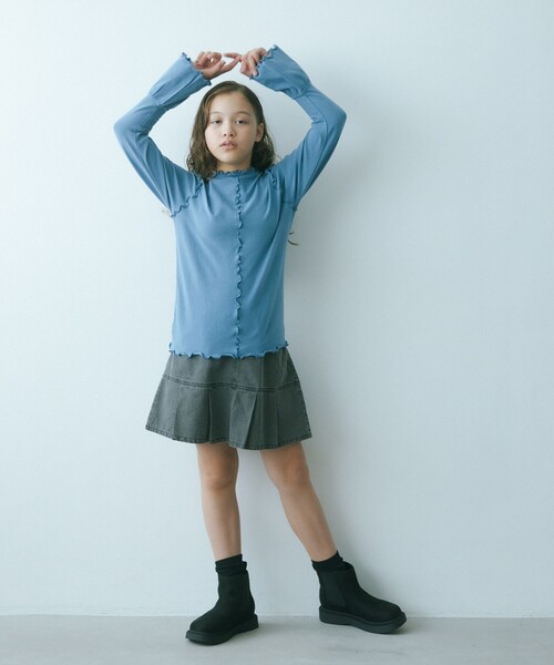 green label relaxing（グリーンレーベルリラクシング）の「サイドジップゴアブーツ / キッズ 22cm-23cm（ブーツ・キッズ・ベージュ/ブラック・22cm/23cm）」の13枚目の写真