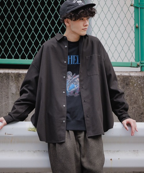 niko and...(ニコアンド)の「レギュラーカラーネルシャツ(シャツ/ブラウス・メンズ・オフホワイト/ボルドー/グリーン/チャコール・MEDIUM/BIG(L))」の3枚目の写真