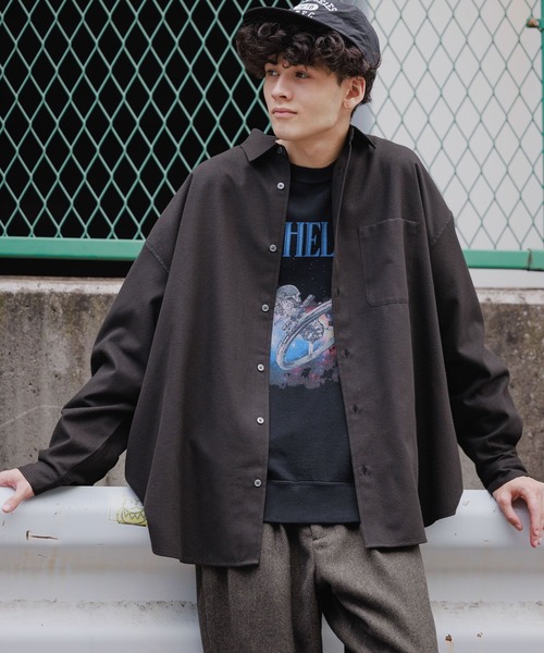 niko and...(ニコアンド)の「レギュラーカラーネルシャツ(シャツ/ブラウス・メンズ・オフホワイト/ボルドー/グリーン/チャコール・MEDIUM/BIG(L))」の8枚目の写真