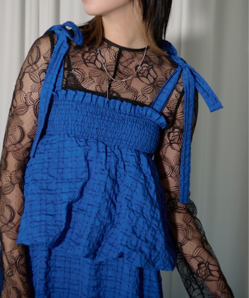 Ezick(エジック)の「Jacquard check 2way バルーンレイヤードスカート(スカート・レディース・ブルー/ブラック・FREE)」の17枚目の写真