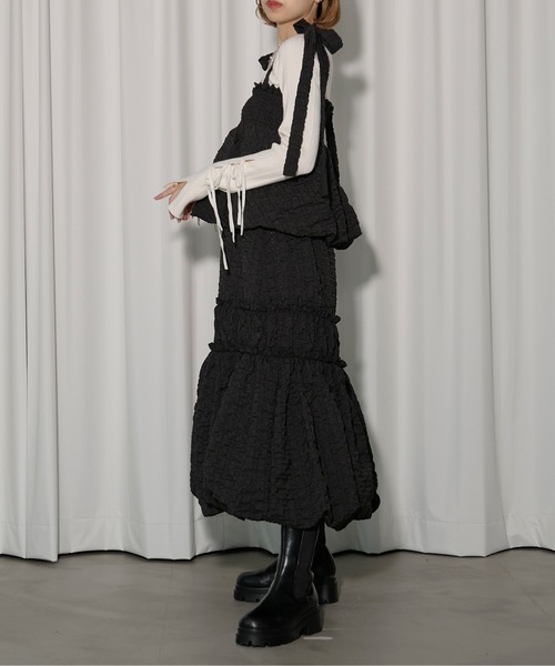 【新品未使用】LOHEN ローヘン　レイヤード2wayスカート Jacquard check 2way バルーンレイヤードスカート（スカート