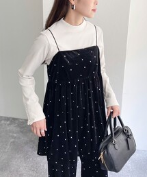 fredy emue | 《セットアップ対応》ベロアドット刺繍キャミブラウス(キャミソール)