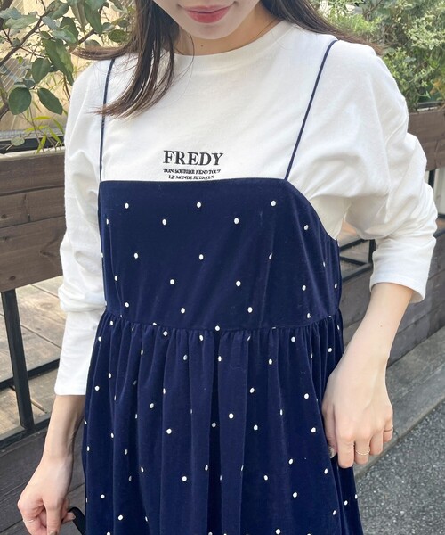 fredy emue（フレディエミュ）の「《セットアップ対応》ベロアドット刺繍キャミブラウス（キャミソール・レディース・ブラック系その他/ブルー系その他・38）」の21枚目の写真