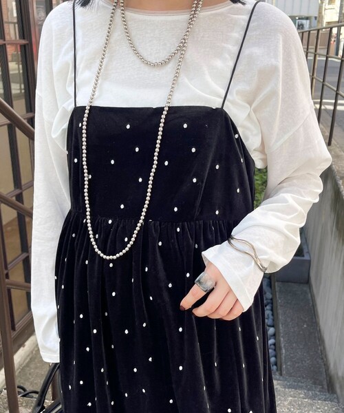 fredy emue（フレディエミュ）の「《セットアップ対応》ベロアドット刺繍キャミブラウス（キャミソール・レディース・ブラック系その他/ブルー系その他・38）」の12枚目の写真