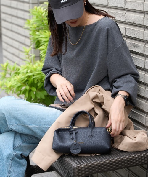 セール】ボートネック ポンチ長袖プルオーバー/トップス（T