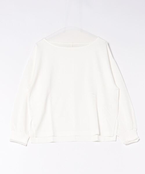 TRIANGLE PALETTE(トライアングルパレット)の「ボートネック ポンチ長袖プルオーバー/トップス(Tシャツ/カットソー・レディース・グレー/ブラック/ホワイト/ダークグレー・FREE)」の5枚目の写真