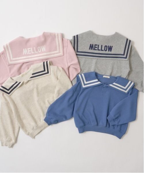 Lycee mine（リセマイン）の「【毛玉バイバイ裏毛】セーラーカラースウェット（スウェット・キッズ・ライトピンク/トップグレー/オートミール/ダークブルー・100cm/110cm/120cm/130cm/140cm/150cm）」の5枚目の写真