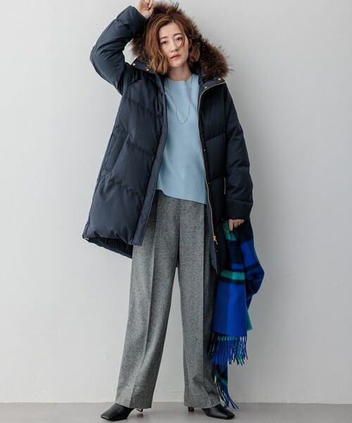 23区(ニジュウサンク)の「【撥水加工】TWツイル ロングダウンコート(ダウンジャケット/コート・レディース・グレー系/ブラック系・44/46/48)」の14枚目の写真