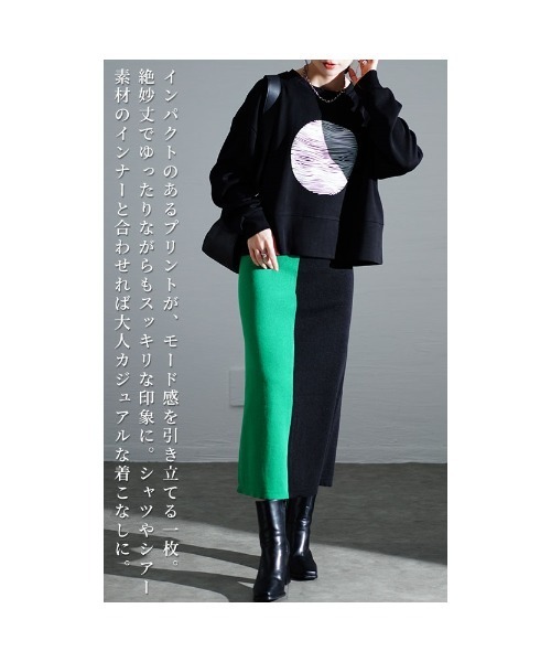 Sawa a la mode（サワアラモード）の「サークルプリント柄スウェットトップス（スウェット・レディース・ブラック・FREE）」の7枚目の写真