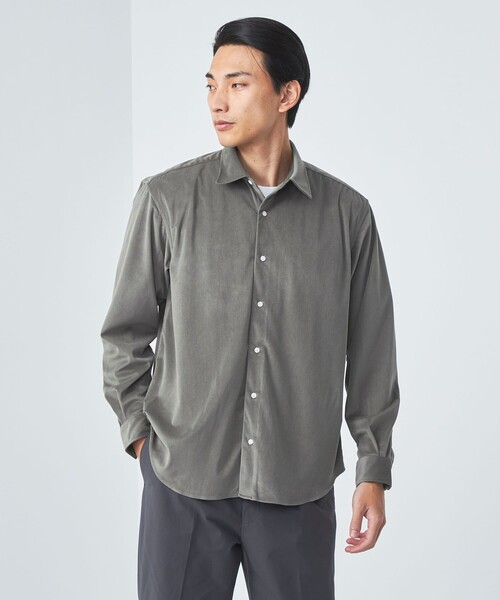 【セール】ポリエステル トリコット コーデュロイ オーバー シャツ（シャツ/ブラウス）｜green label relaxing（グリーンレーベルリラクシング） 5,405円
