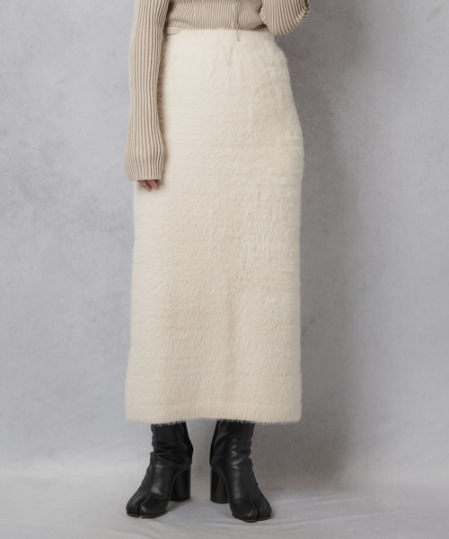 Lull(ルル)の「【Lull / ルル】フェザーニットスカート(スカート・レディース・ブラック/キナリ/テラコッタ・ONESIZE)」の2枚目の写真