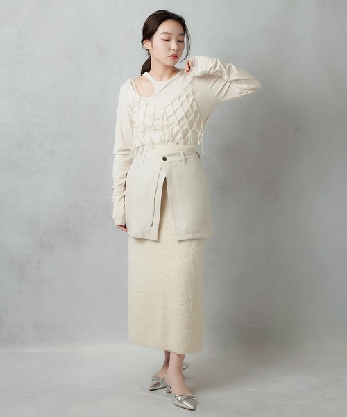 Lull(ルル)の「【Lull / ルル】フェザーニットスカート(スカート・レディース・ブラック/キナリ/テラコッタ・ONESIZE)」の14枚目の写真