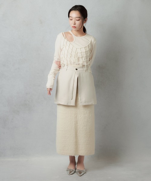 Lull(ルル)の「【Lull / ルル】フェザーニットスカート(スカート・レディース・ブラック/キナリ/テラコッタ・ONESIZE)」の15枚目の写真