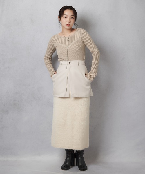 Lull(ルル)の「【Lull / ルル】フェザーニットスカート(スカート・レディース・ブラック/キナリ/テラコッタ・ONESIZE)」の16枚目の写真