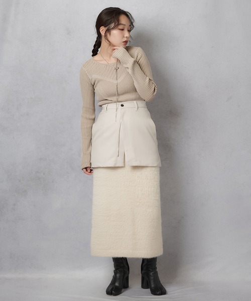 Lull(ルル)の「【Lull / ルル】フェザーニットスカート(スカート・レディース・ブラック/キナリ/テラコッタ・ONESIZE)」の17枚目の写真