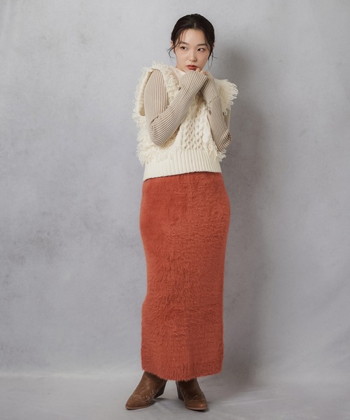 Lull(ルル)の「【Lull / ルル】フェザーニットスカート(スカート・レディース・ブラック/キナリ/テラコッタ・ONESIZE)」の18枚目の写真
