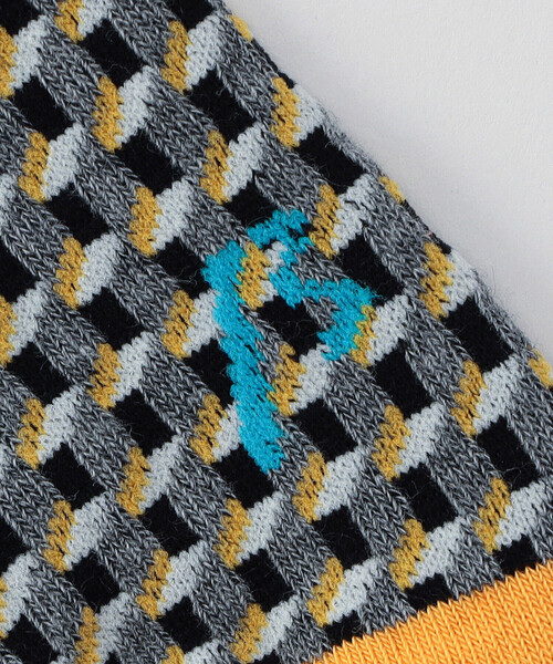 β MEN（ベータメン）の「キューブ柄 クルーソックス（ソックス/靴下・メンズ・イエロー/グリーン/ブルー・27.0cm）」の7枚目の写真