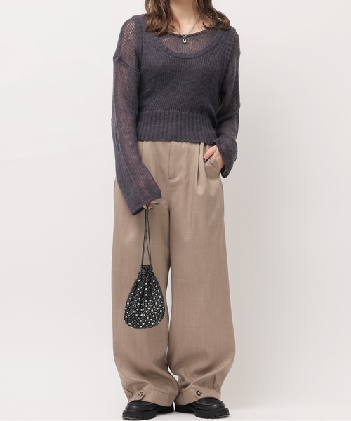 DOUBLE NAME(ダブルネーム)の「裾ボタンパンツ/ユニセックス(スラックス・レディース・ブラック/ネイビー系/グリーン系/ベージュ・FREE)」の5枚目の写真